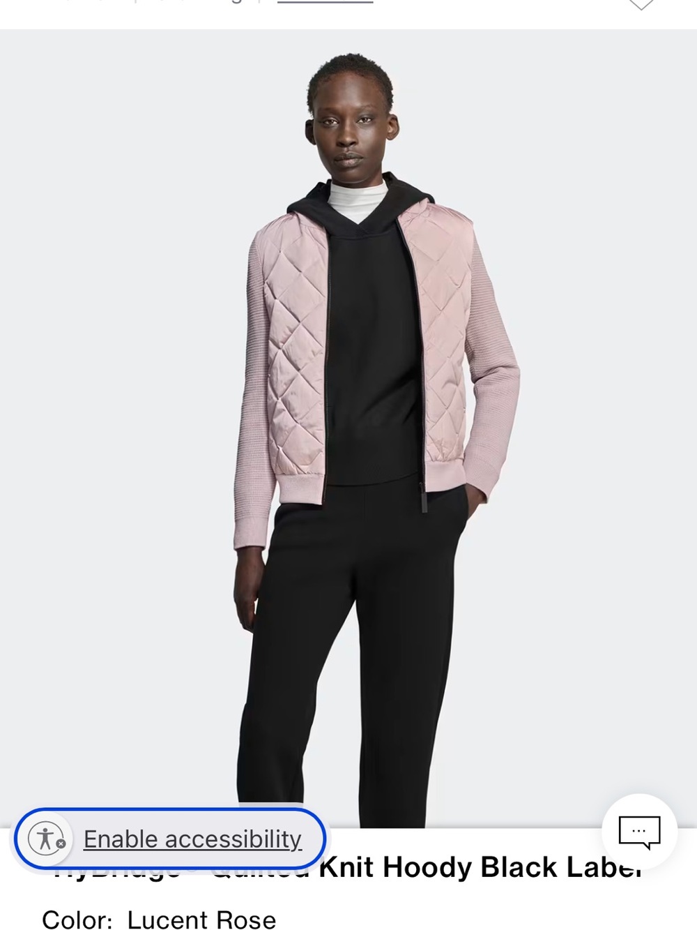 Hybrid & company Pale Pink Quilted Knit Bomber Jacket
